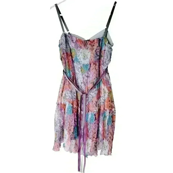 New Garella Elisa Floral Silk Dress Cochella Whimsy Fairy Woman's Size 4 - Picture 2 of 14